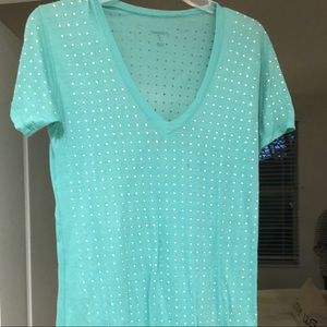 Wessex Rhinestone Studded V-Neck Tee